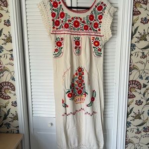 Beautiful Mexican embroidered midi dress